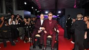 Toronto, Ontario - 06 September 2024: (L-R) David Furnish and Elton John attend the World Premiere of Disney+ Documentary “Elton John: Never Too Late” at Toronto International Film Festival at Roy Thomson Hall on September 06, 2024 in Toronto, Ontario. (Photo by Sonia Recchia/Getty Images for Disney)