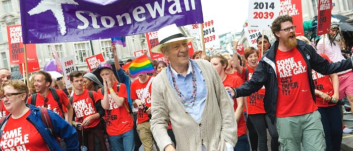 Sir Ian McKellen at London Pride 2014