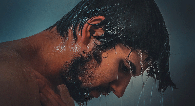 showering
